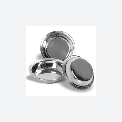 Stainless Steel Heavy Gauge Multi Utility Serving Plates with Mirror Finish 19cm Dia - Set of 3pc
