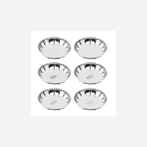 Stainless Steel Dessert Plates for Side Serving, Sweet Dish, Halwa, Pudding, Breakfast, Snacks Small Plates - 5 inches, Silver